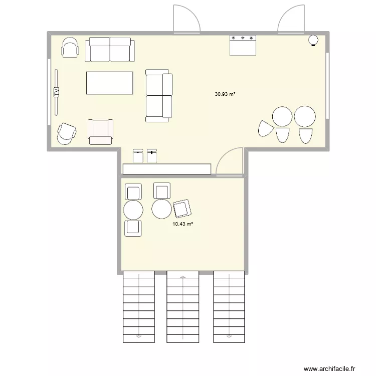 Plan MHH CIUP. Plan de 2  et 41 m²