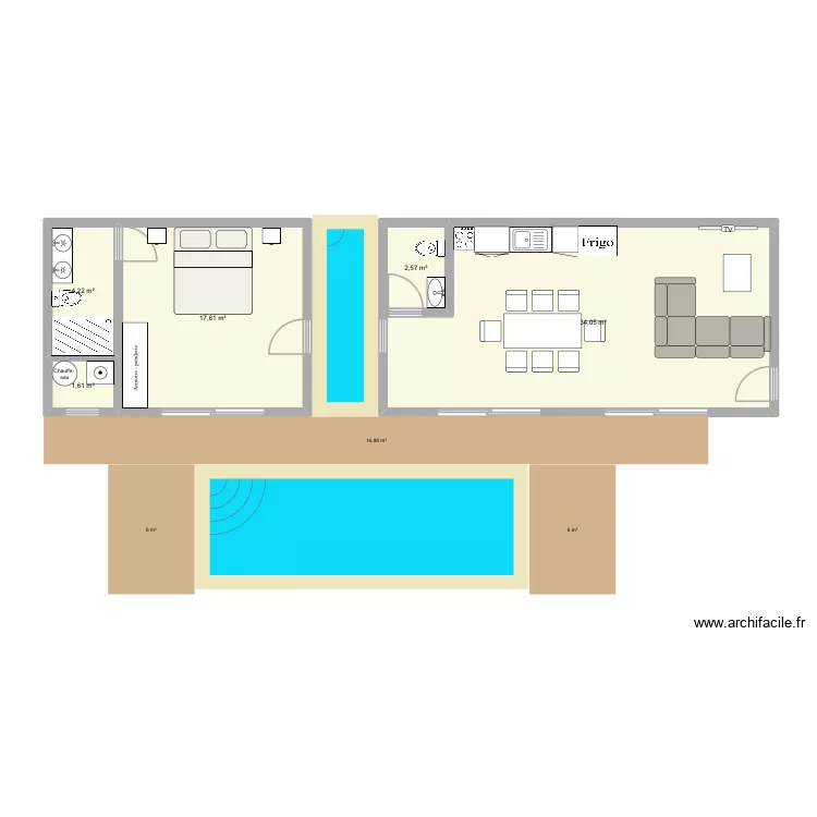 Casa 1 rec. Plan de 5  et 60 m²