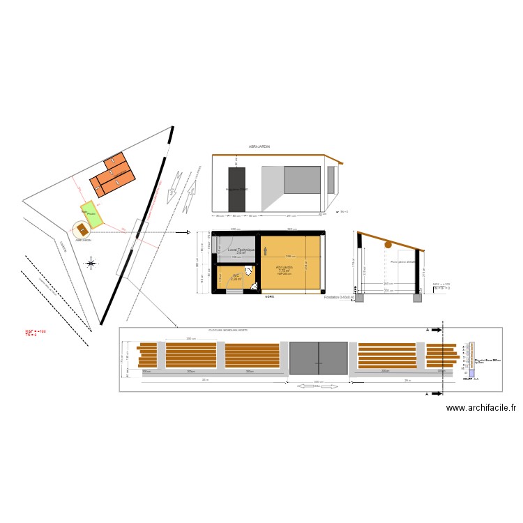 ludo. Plan de 3 pièces et 13 m2