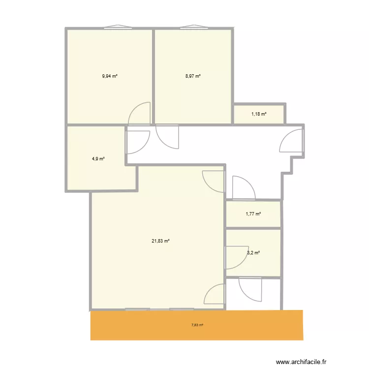 Appt. Plan de 7 et 52 m² Appt. Plan de 7 et 52 m²