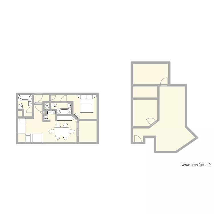 Aliziers. Plan de 12  et 24 m²