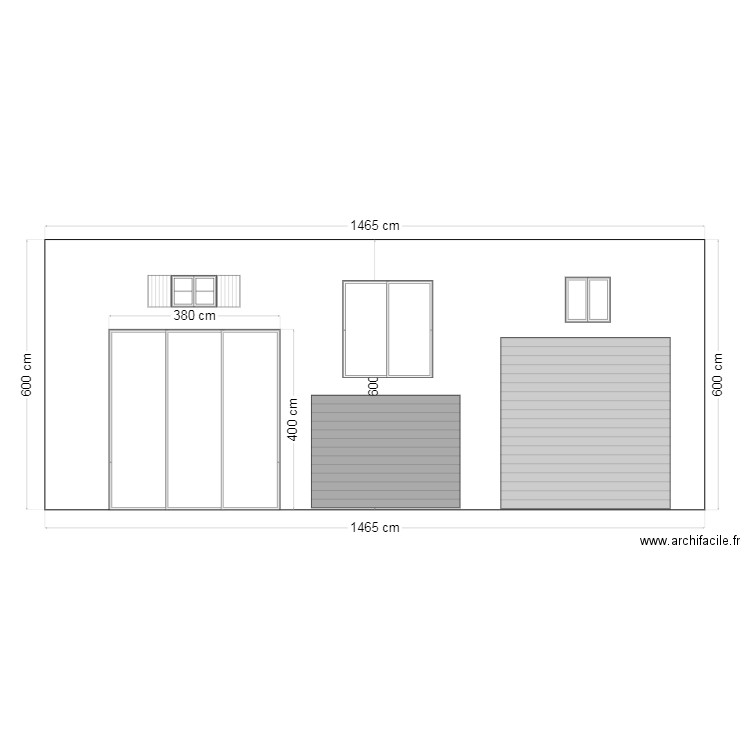 facade hangar. Plan de 0 pièce et 0 m2