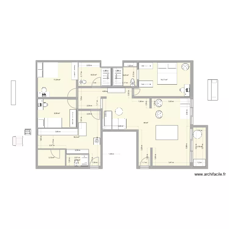 Flamengo bis. Plan de 10  et 115 m²