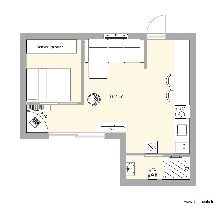 annexe 1. Plan de 1 pièce et 33 m2