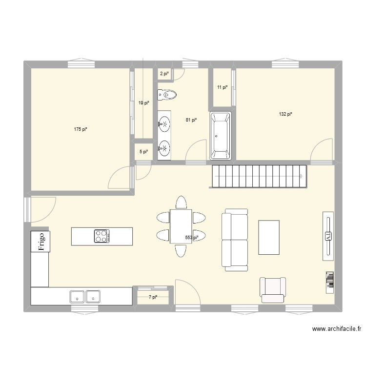 FG-32A. Plan de 9 pièces et 91 m2