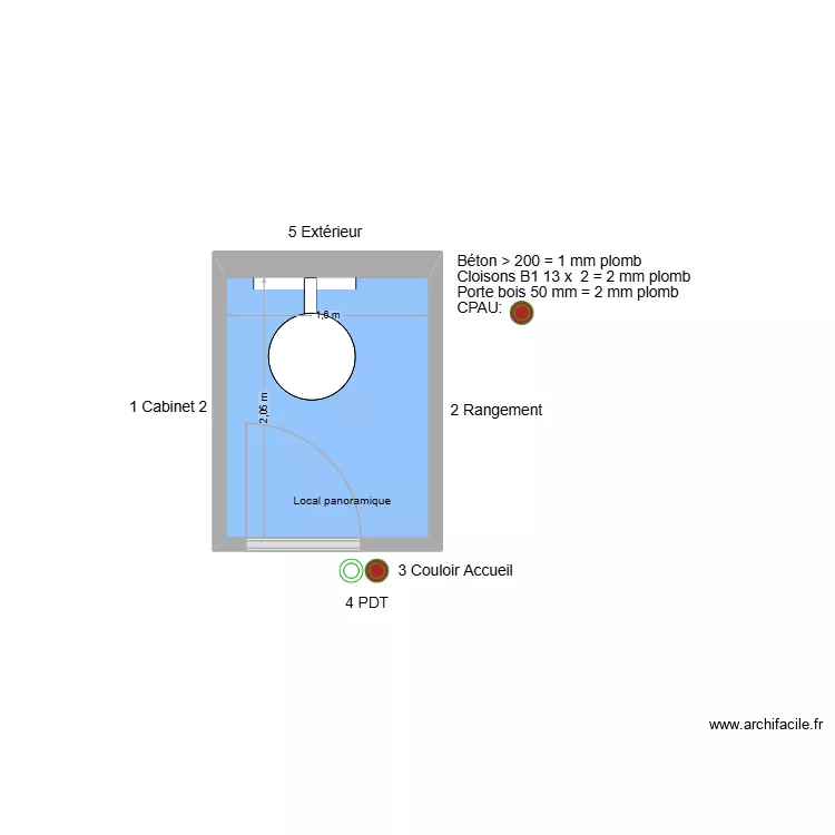 31718 Local panoramique. Plan de 1 pièce et 3 m²