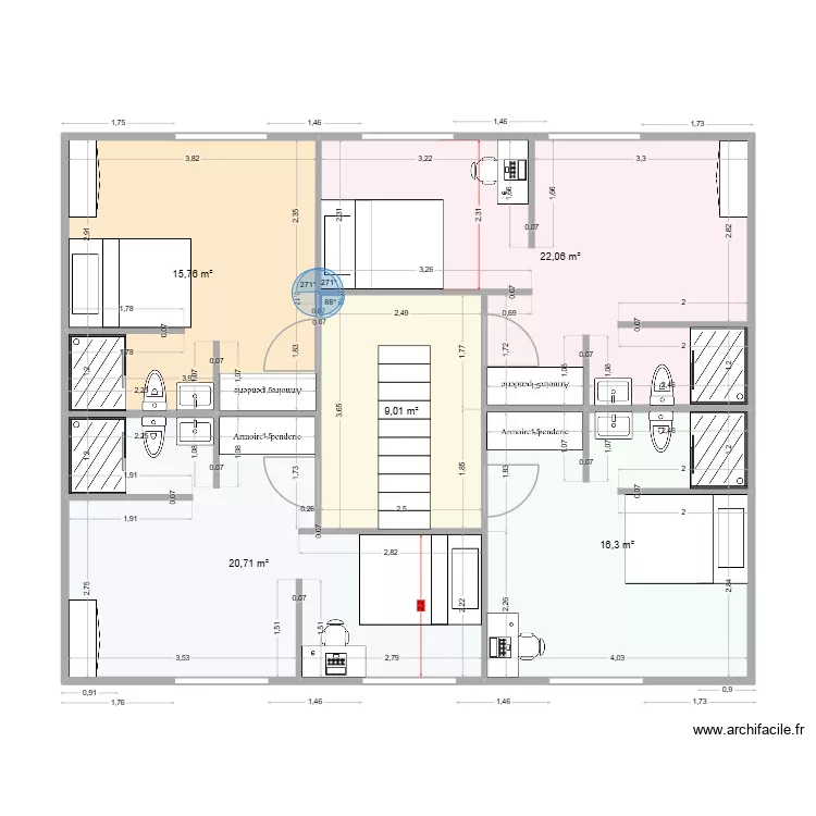 étage 4 chambre + 2 chambre enfant. Plan de étage 4 chambre + 2 chambre enfant. Plan de