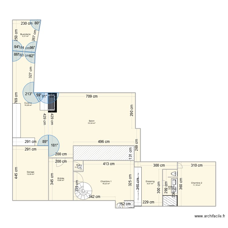 Hubert Dieppe. Plan de 11 pièces et 123 m2