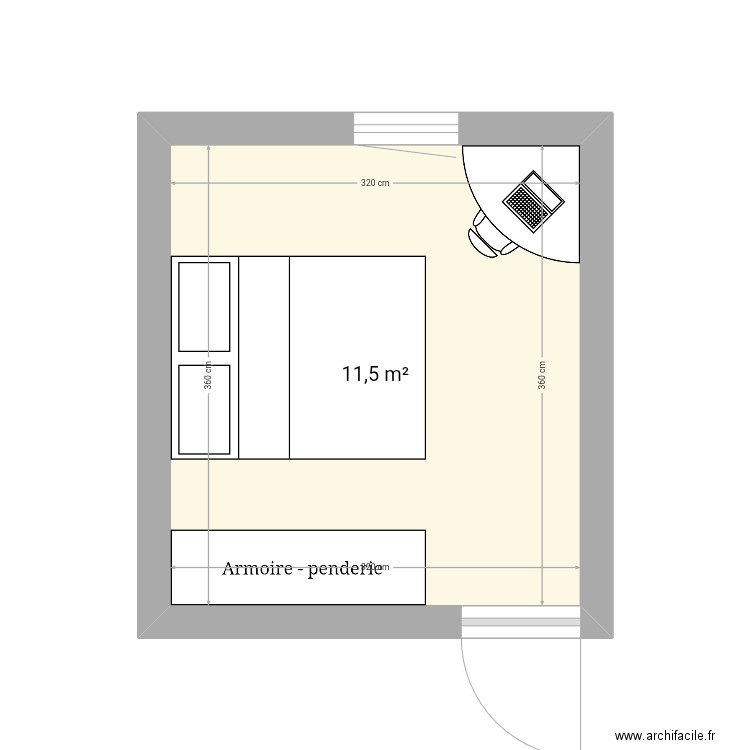 Chambre. Plan de 0 pièce et 0 m2