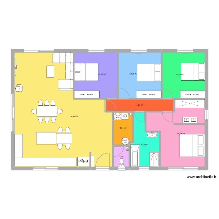 maison a. Plan de 9 pièces et 133 m2