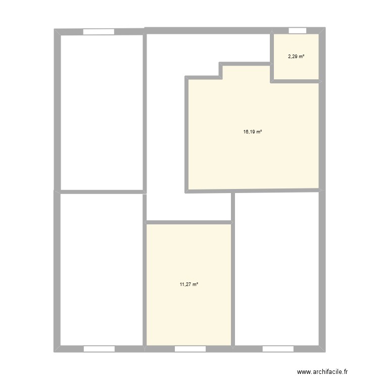 villejuif rectangle 2. Plan de 3 pièces et 30 m2