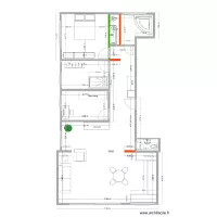 plan douche lavabo double, baignoir petite sdb