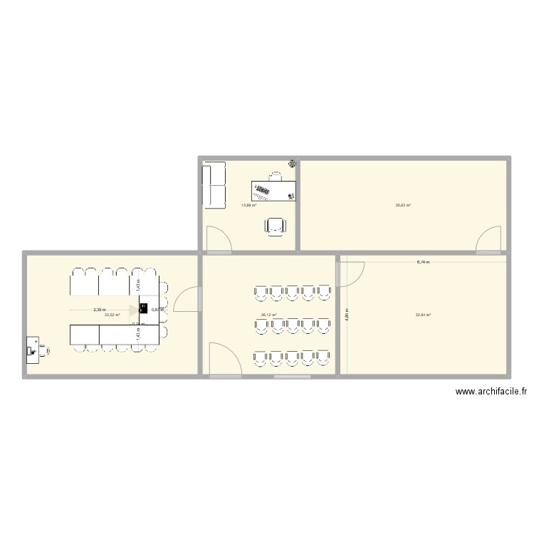 Instalaciones Laboratorio de Análisis Sensorial. Plan de 5 pièces et 137 m2
