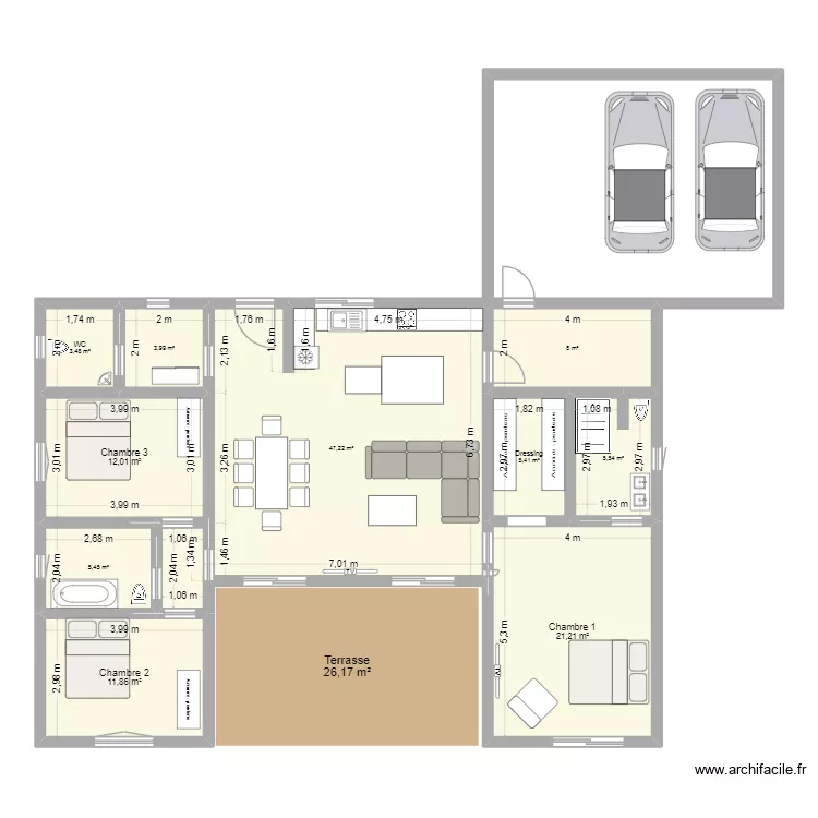Maison. Plan de 10 et 124 m² Maison. Plan de 10 et 124 m²