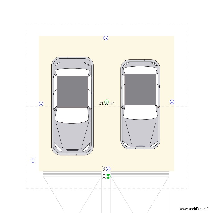 Garage double. Plan de 0 pièce et 0 m2