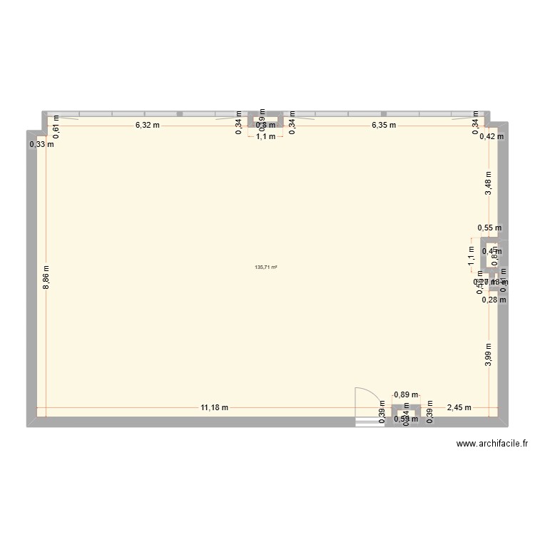 docteur rais avant travaux. Plan de 5 pièces et 136 m2