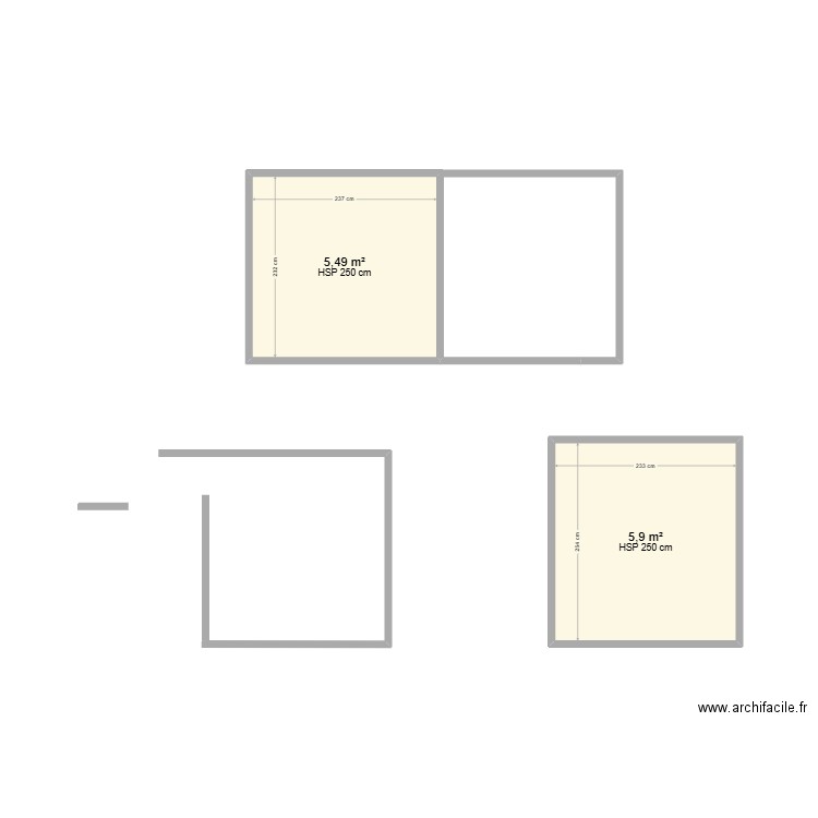 loft. Plan de 2 pièces et 11 m2