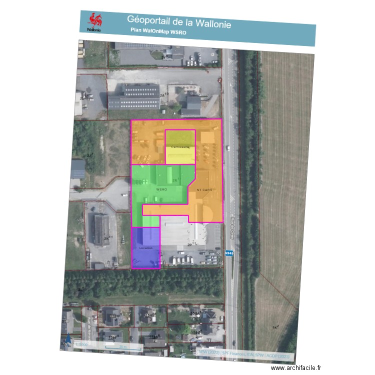 Plan WSRO. Plan de 4 pièces et 3355 m2