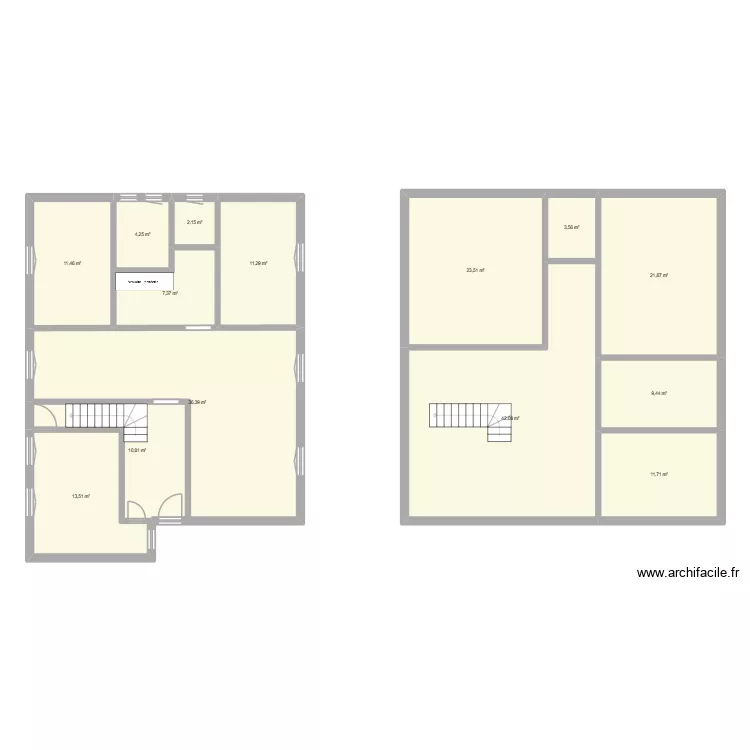 maison. Plan de 14  et 209 m²