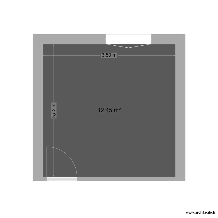 Chambre Hannah. Plan de 1 pièce et 12 m2