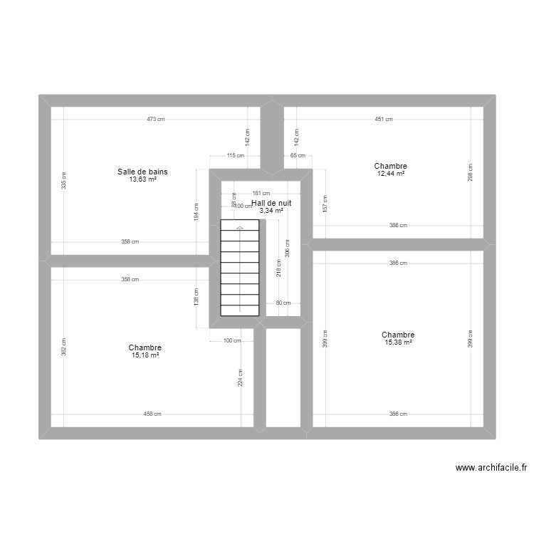 plan gm. Plan de 7 pièces et 63 m2