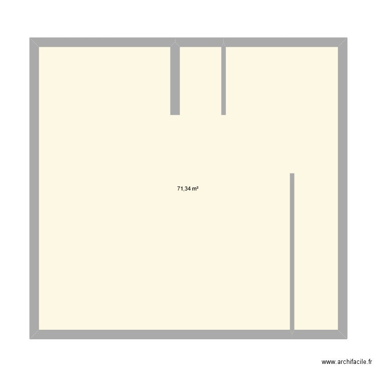 denivcafe. Plan de 1 pièce et 71 m2