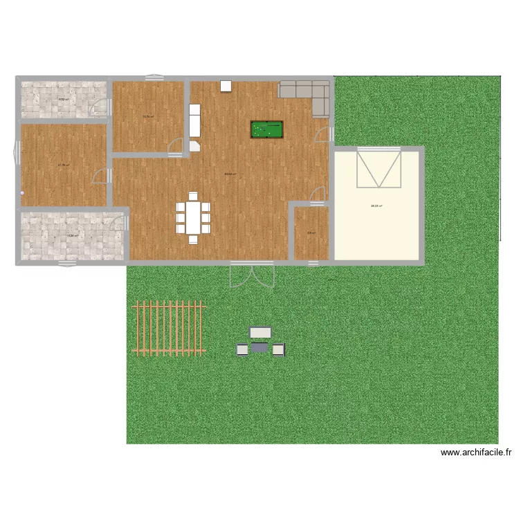 maison chabo. Plan de 7 Pièces et 186 m²