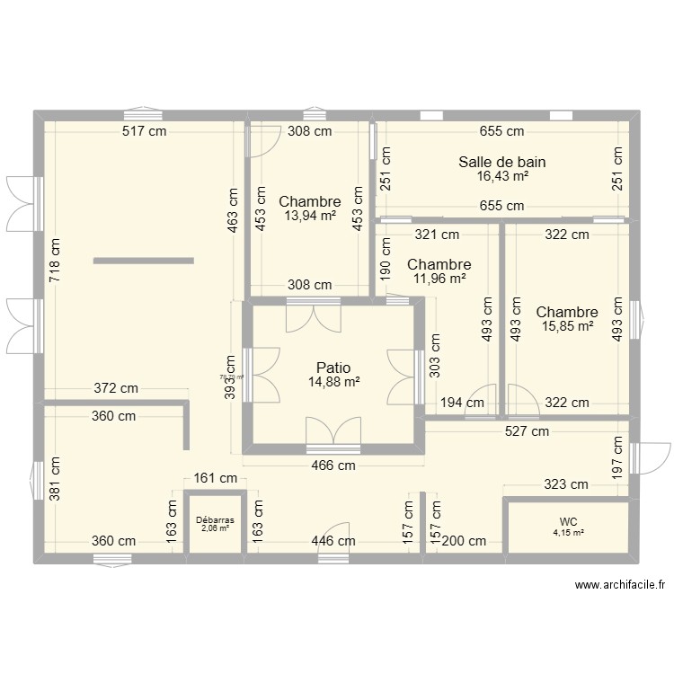 sdb. Plan de 6 pièces et 160 m2