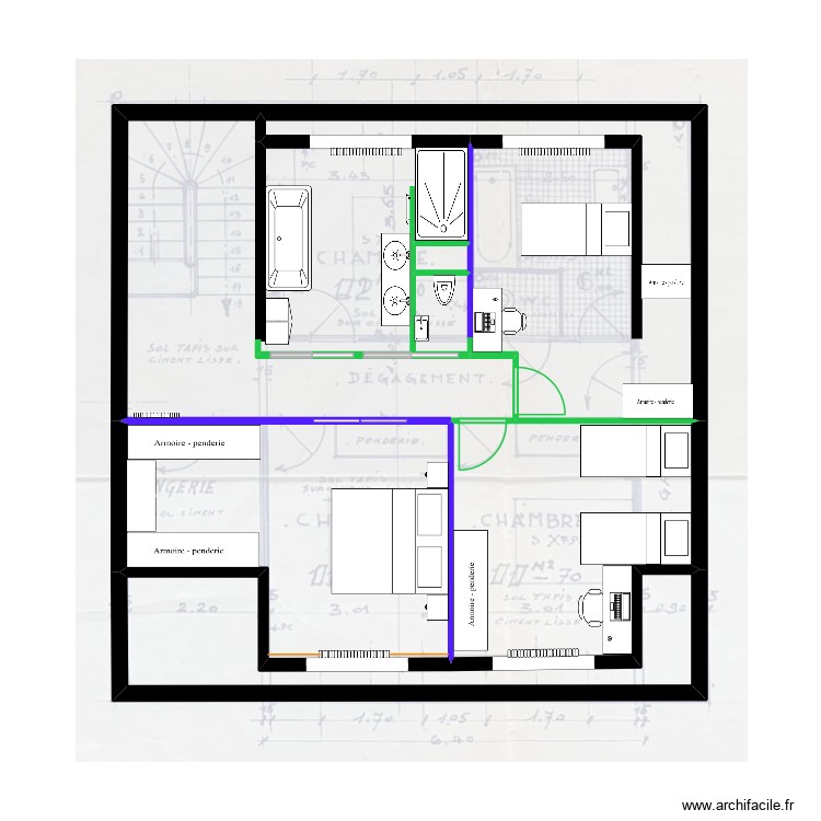 Etage 1 - Projet. Plan de 0 pièce et 0 m2 Etage 1 - Projet. Plan de 0 pièce et 0 m2