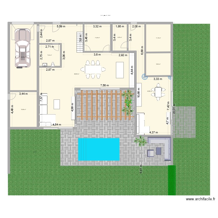 Léane.V3 / Stéphane 22.04. Plan de 18 pièces et 468 m2