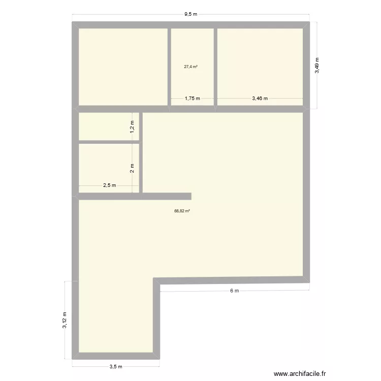 plan antoine 2. Plan de 2  et 94 m²
