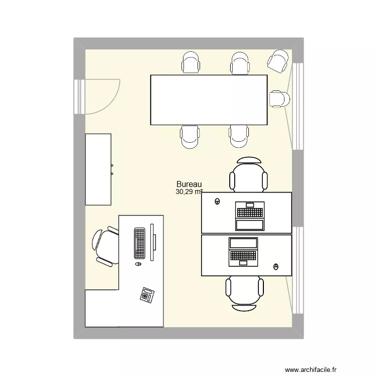 bureau. Plan de 1  et 30 m²