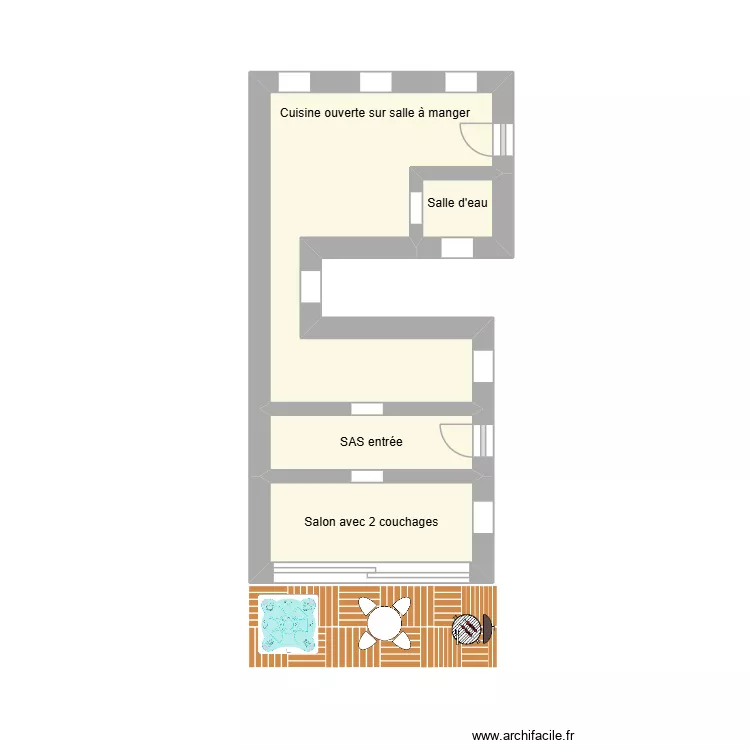 Meubl&eacute;1_Guise. Plan de 4 pièces et 11 m²