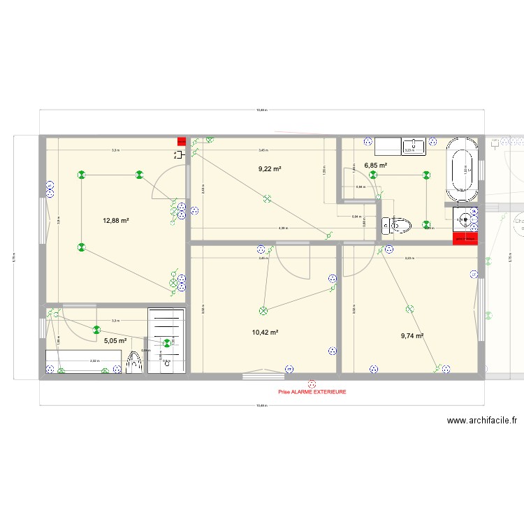 5 ED APRES TRAVAUX V2. Plan de 8 pièces et 108 m2