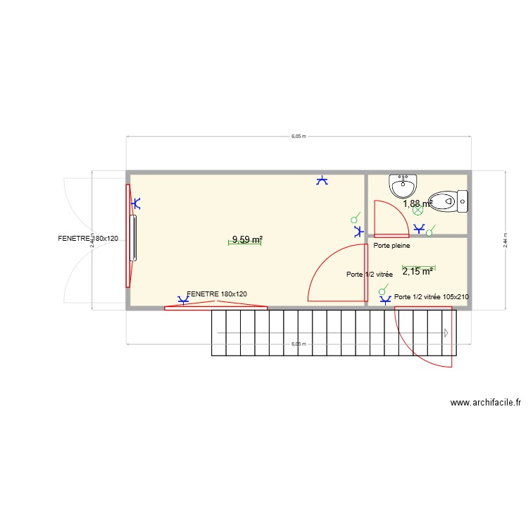 Coopérative Deconinck. Plan de 4 pièces et 27 m2