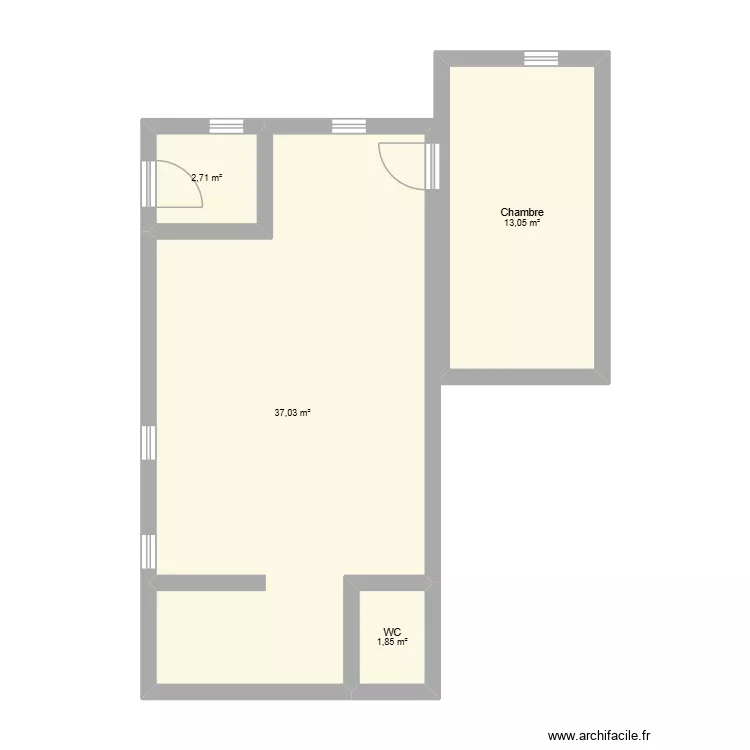 cr&egrave;che. Plan de 4  et 55 m²
