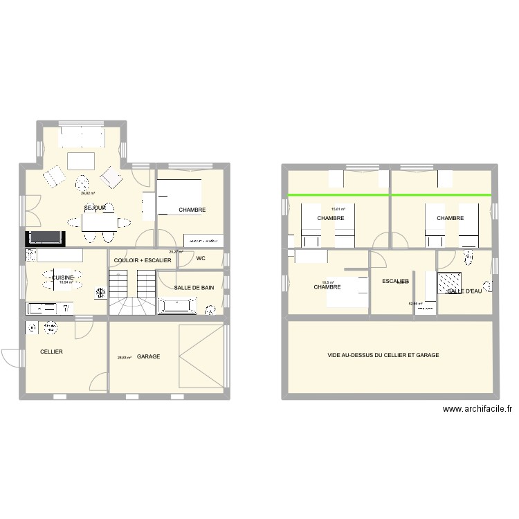 Saint Gildas. Plan de 8 pièces et 179 m2