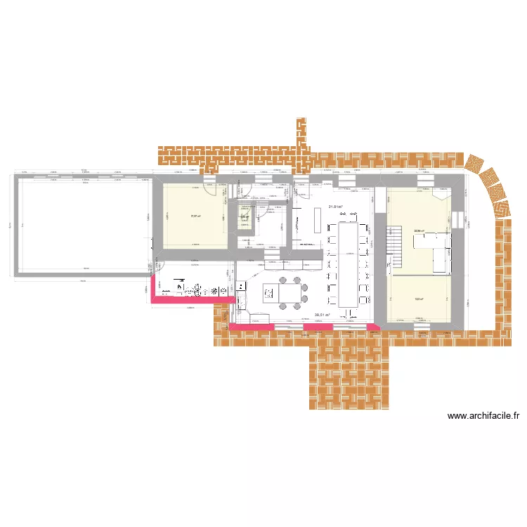 Plan de Jos&eacute; mur de construction parpaing de 20. Plan de 