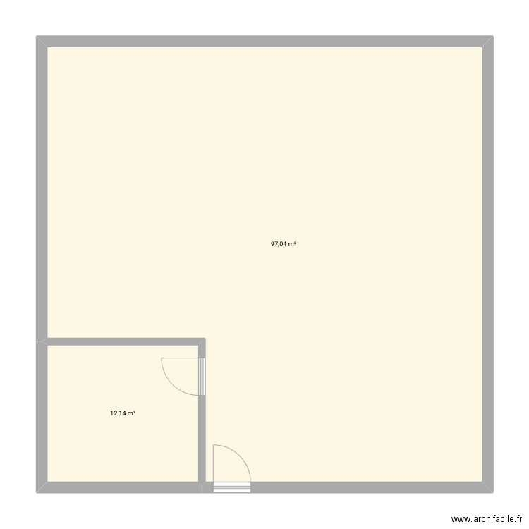 simulation 2. Plan de 2 pièces et 109 m2