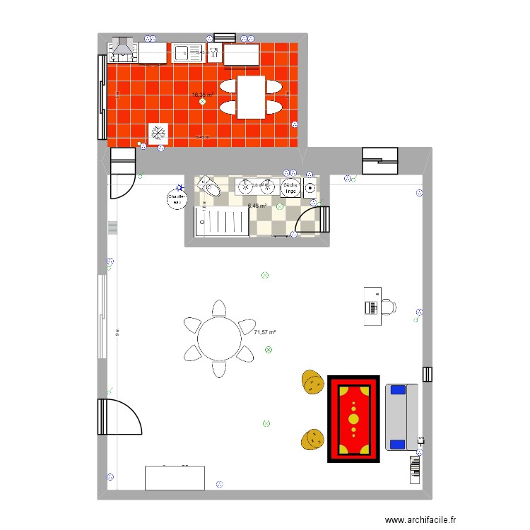 Plan grange élec. Plan de 3 pièces et 104 m2