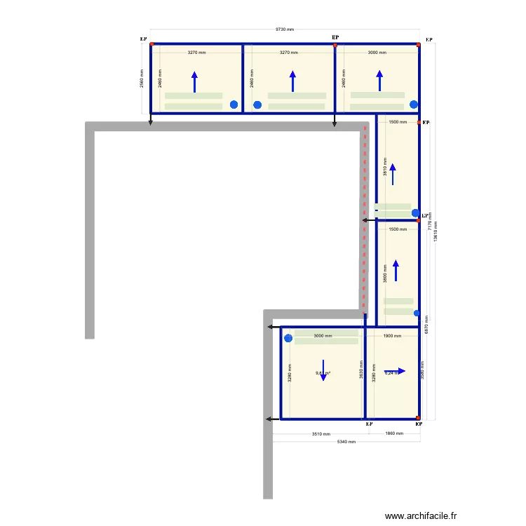 RENE OVERMEER V2. Plan de 7  et 51 m²