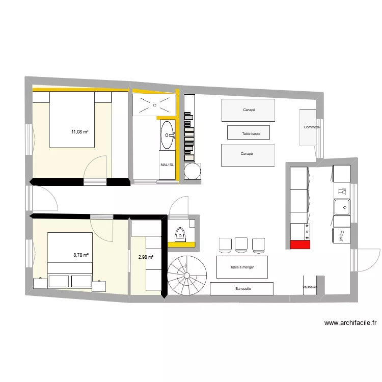 Maison 6eme version plan. Plan de 