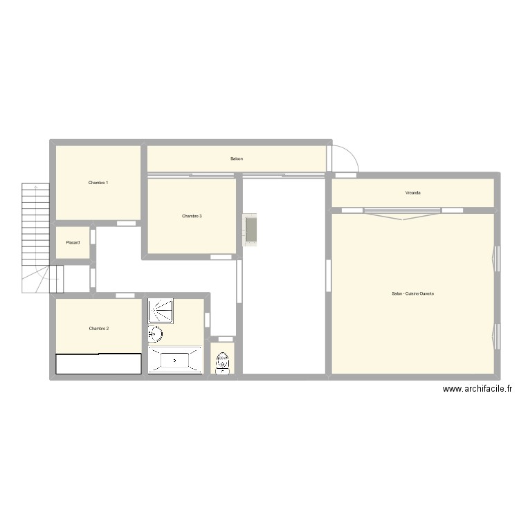 Maison. Plan de 9 pièces et 130 m2