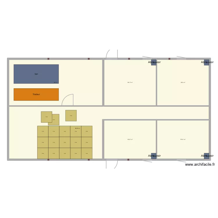Batiumentvougy3. Plan de 8  et 591 m²