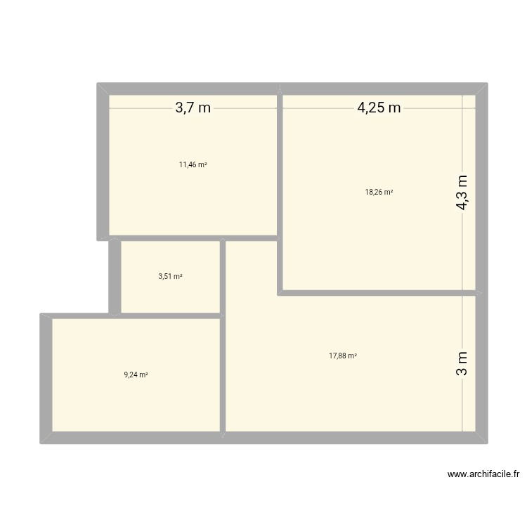 Studio. Plan de 0 pièce et 0 m2