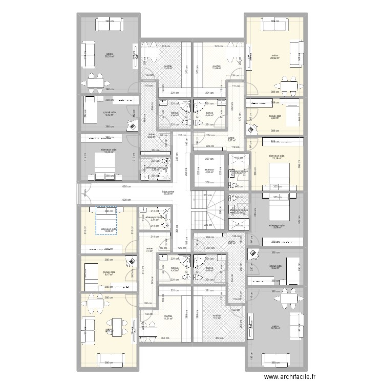 celaliye 1256/5 4 daire bina bahçe kati. Plan de 0 pièce et 0 m2