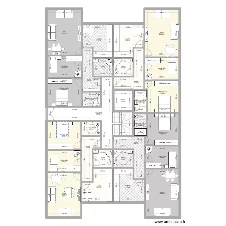 celaliye 1256/5 4 daire bina bah&ccedil;e kati. Plan de 
