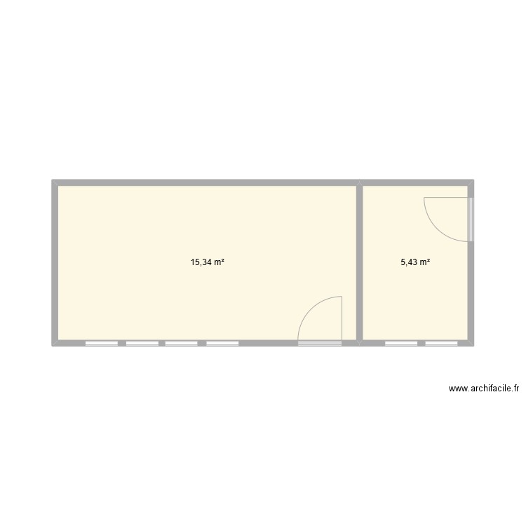 Atelier ISA. Plan de 2 pièces et 21 m2