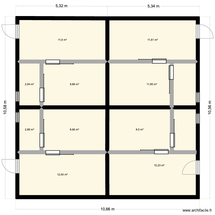 Plan studio Franceville. Plan de 0 pièce et 0 m2