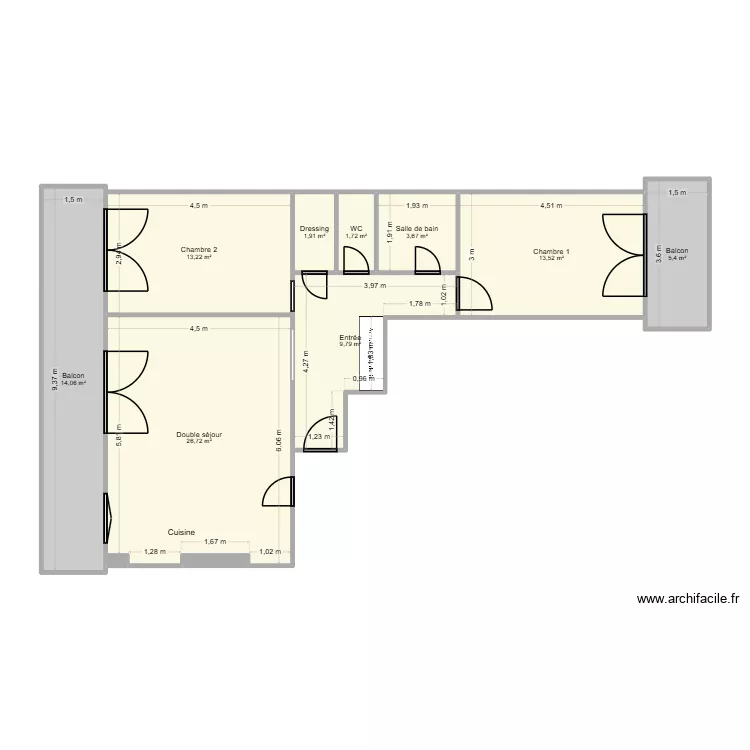 MACHTALERE 3. Plan de 11 pièces et 90 m²